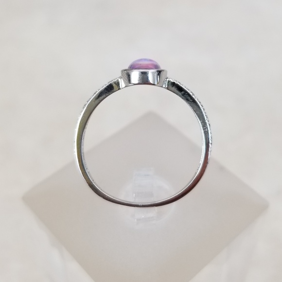 18k Over Sterling Pink Opal Ring - Picture 4 of 8